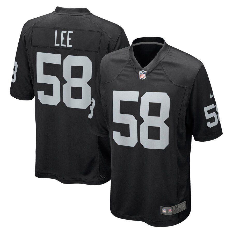 Men Oakland Raiders #58 Darron Lee Nike Black Game NFL Jersey